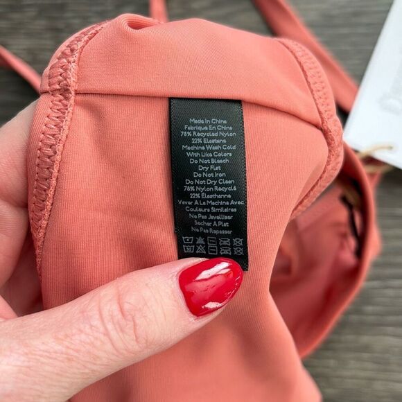 🐿️ NWT Urban Outfitters Desert Dreamer Coral Pink Tie Front Bikini Top Size Sm - Picture 3 of 4